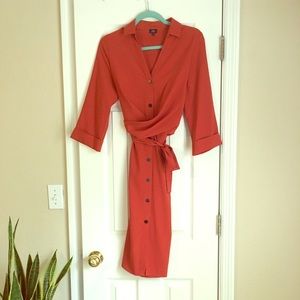 River island burnt orange long sleeve dress